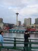 Leaving Seattle by ferry; city skyline